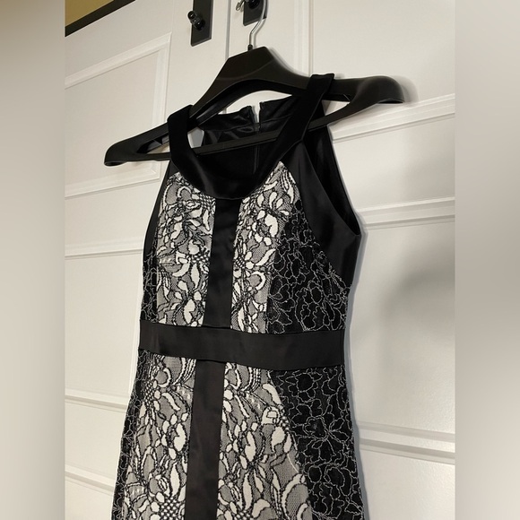 Cache Black and white floral lace midi cocktail dress - Picture 3 of 7